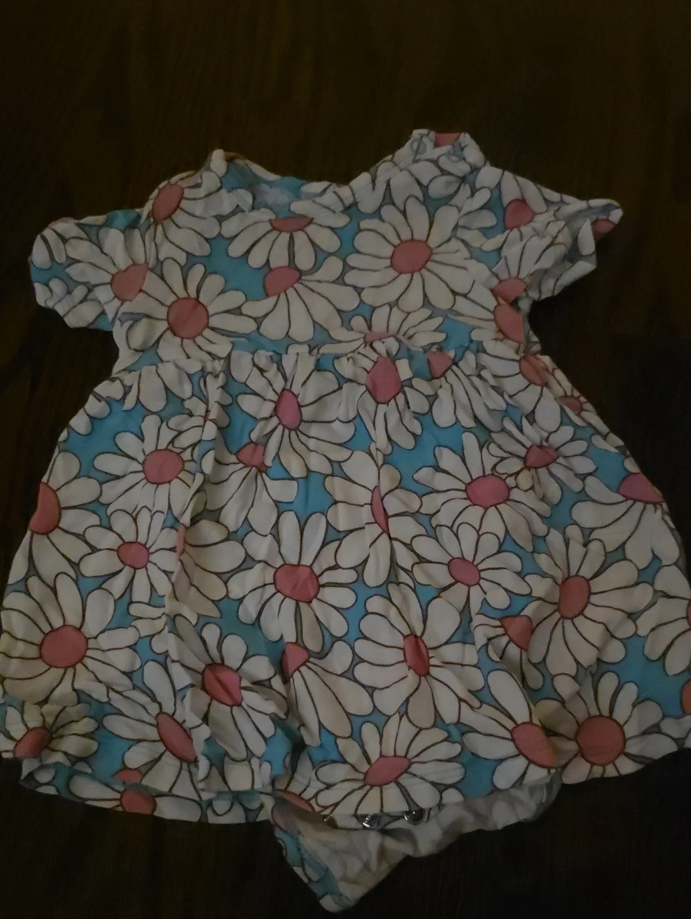 Baby Floral Daisy Dress Romper in Blue and Pink